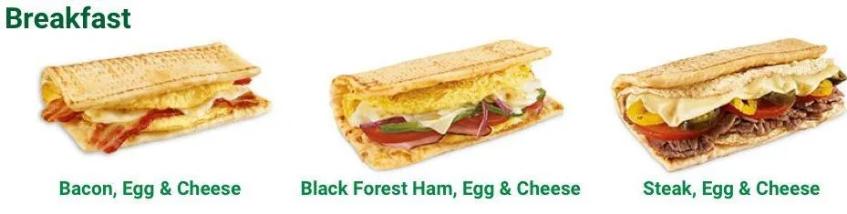 Subway Breakfast Menu